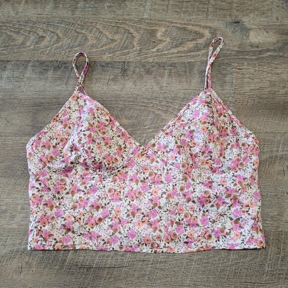 ZARA | Printed Floral Corset Crop Tank Top | Sz. S - Picture 4 of 7